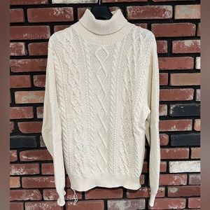 Oscar de la renta cable knit turtle neck
